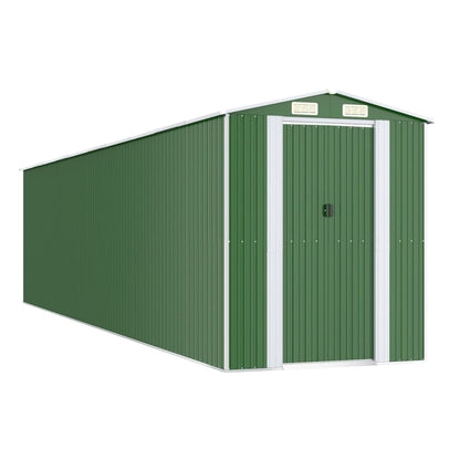 Garden Shed Green 192x855x223 cm Galvanised Steel