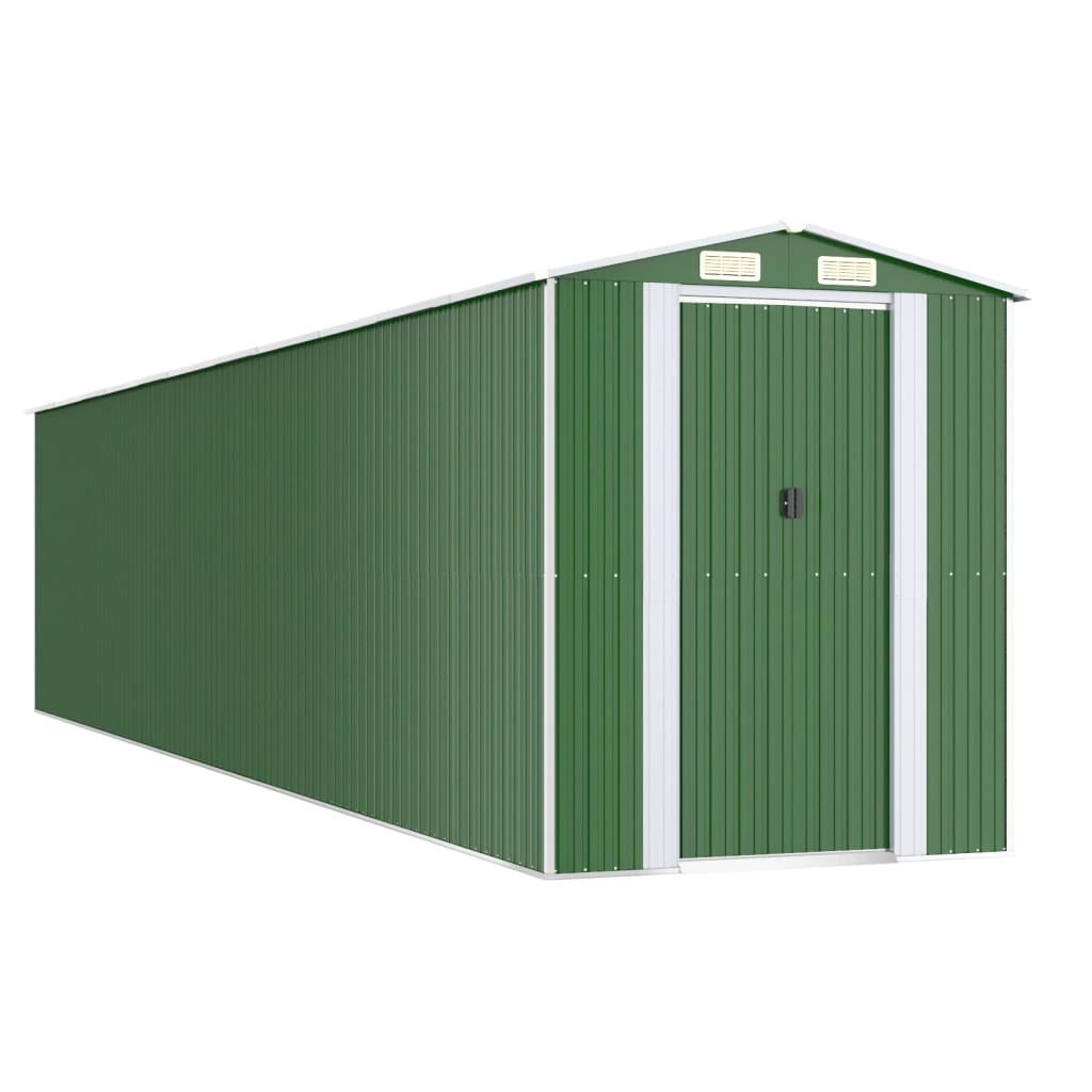 Garden Shed Green 192x938x223 cm Galvanised Steel