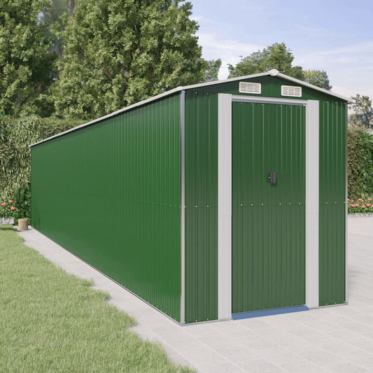 Garden Shed Green 192x938x223 cm Galvanised Steel