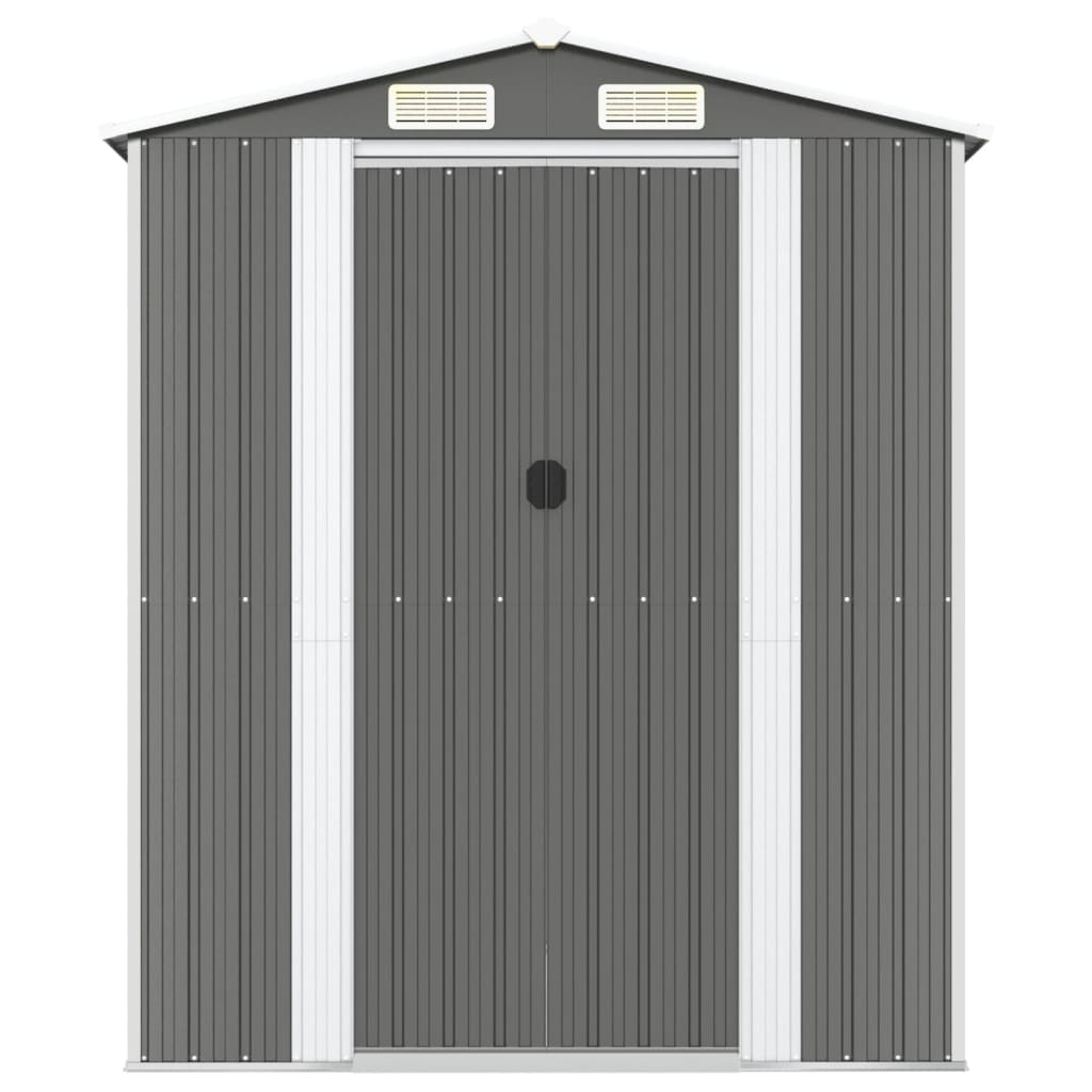 Garden Shed Light Grey 192x274x223 cm Galvanised Steel