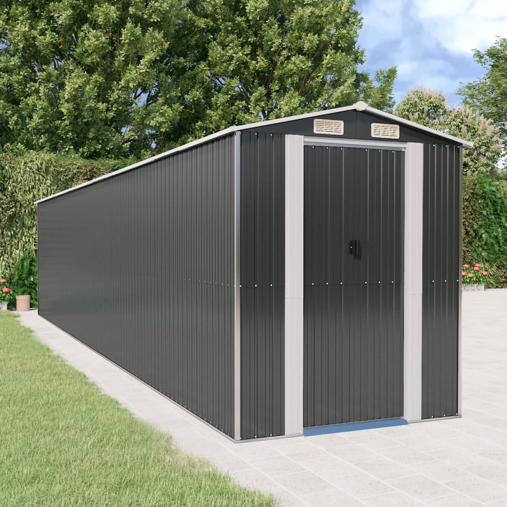 Garden Shed Anthracite 192x938x223 cm Galvanised Steel