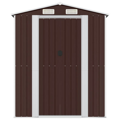 Garden Shed Dark Brown 192x191x223 cm Galvanised Steel