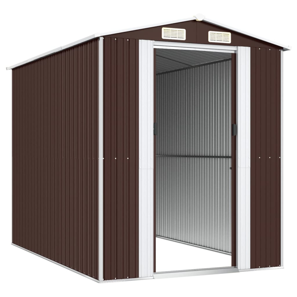 Garden Shed Dark Brown 192x274x223 cm Galvanised Steel