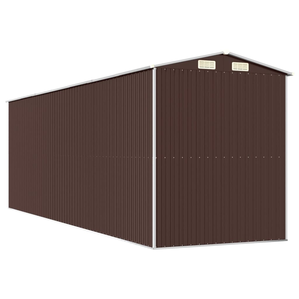 Garden Shed Dark Brown 192x606x223 cm Galvanised Steel