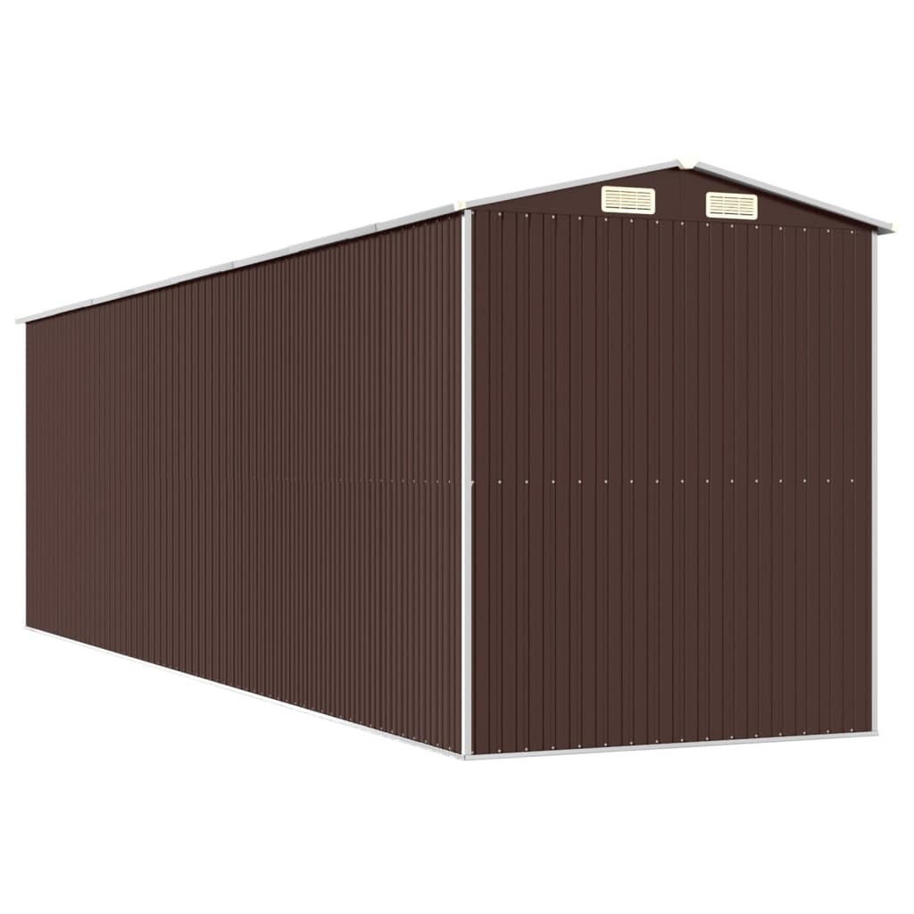 Garden Shed Dark Brown 192x689x223 cm Galvanised Steel