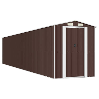 Garden Shed Dark Brown 192x1021x223 cm Galvanised Steel