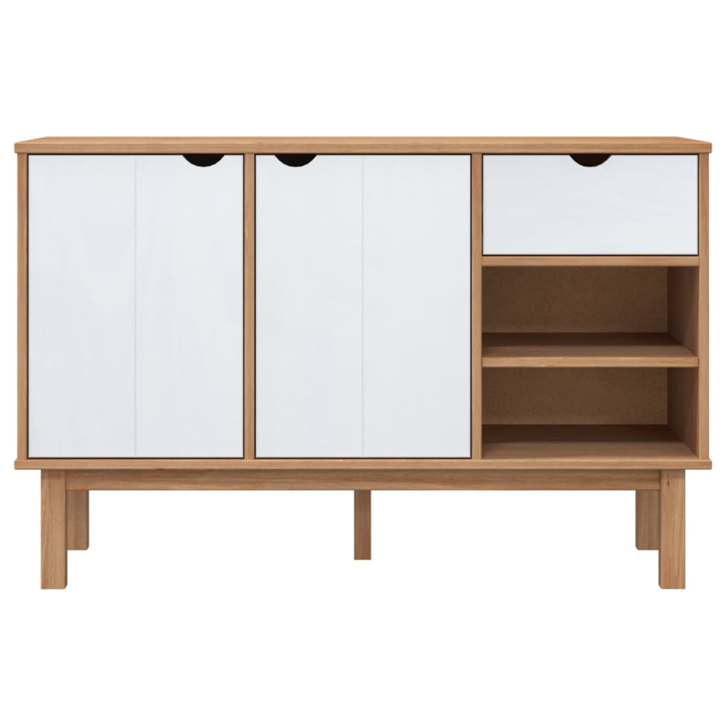 Sideboard OTTA Brown and White 114x43x73.5 cm Solid Wood Pine