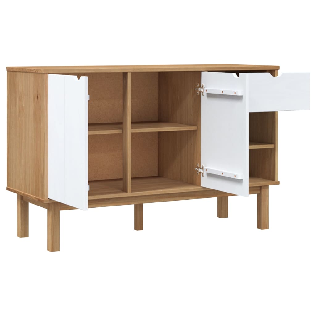 Sideboard OTTA Brown and White 114x43x73.5 cm Solid Wood Pine