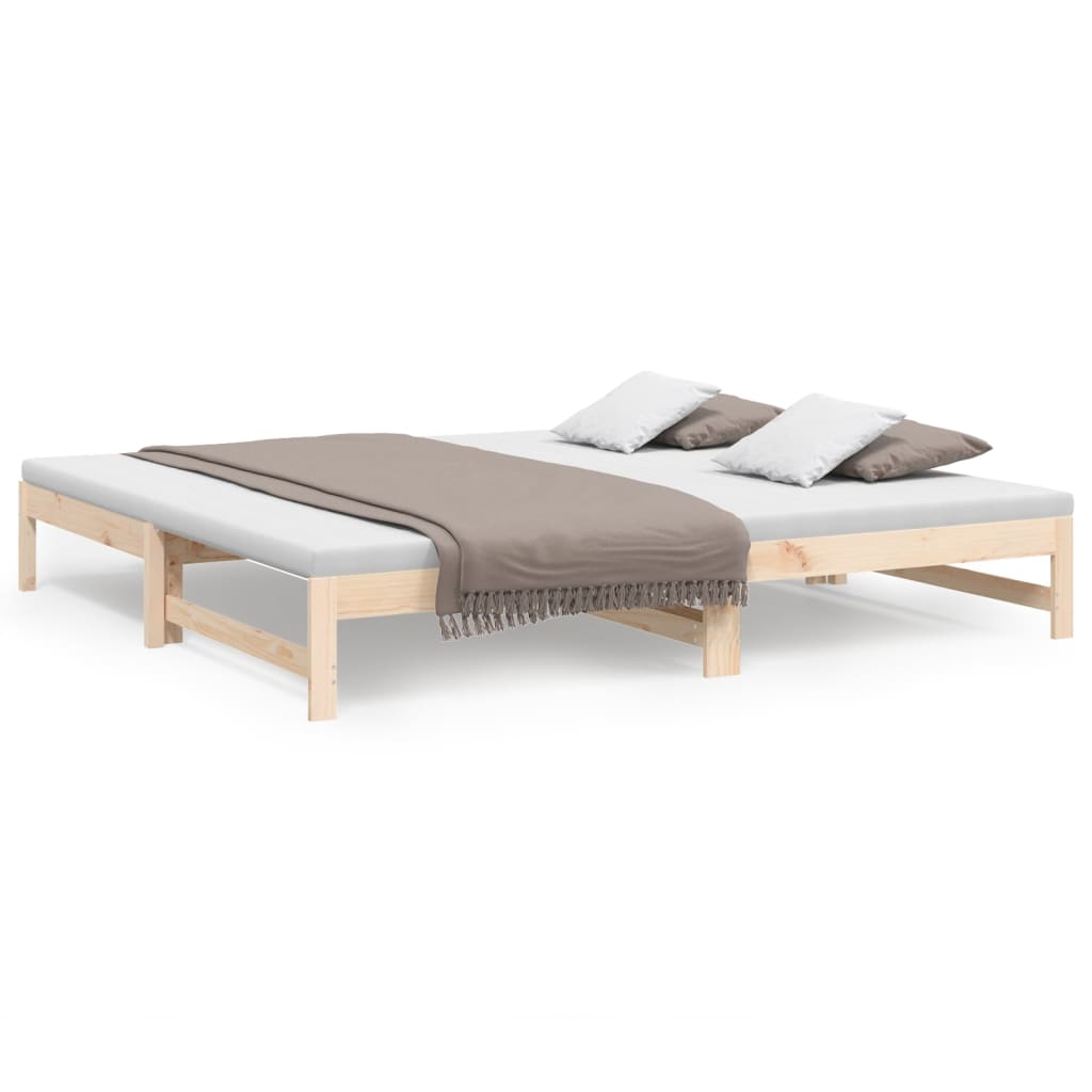 Pull-out Day Bed 2x(90x200) cm Solid Wood Pine