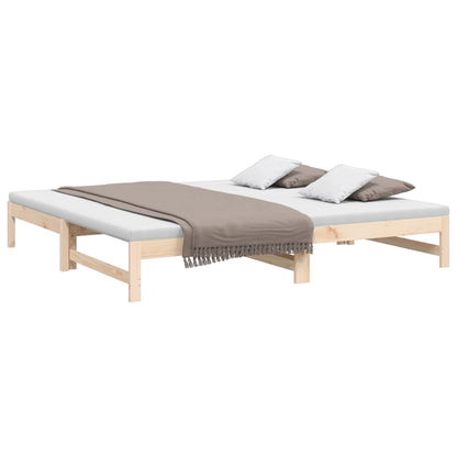 Pull-out Day Bed 2x(90x200) cm Solid Wood Pine