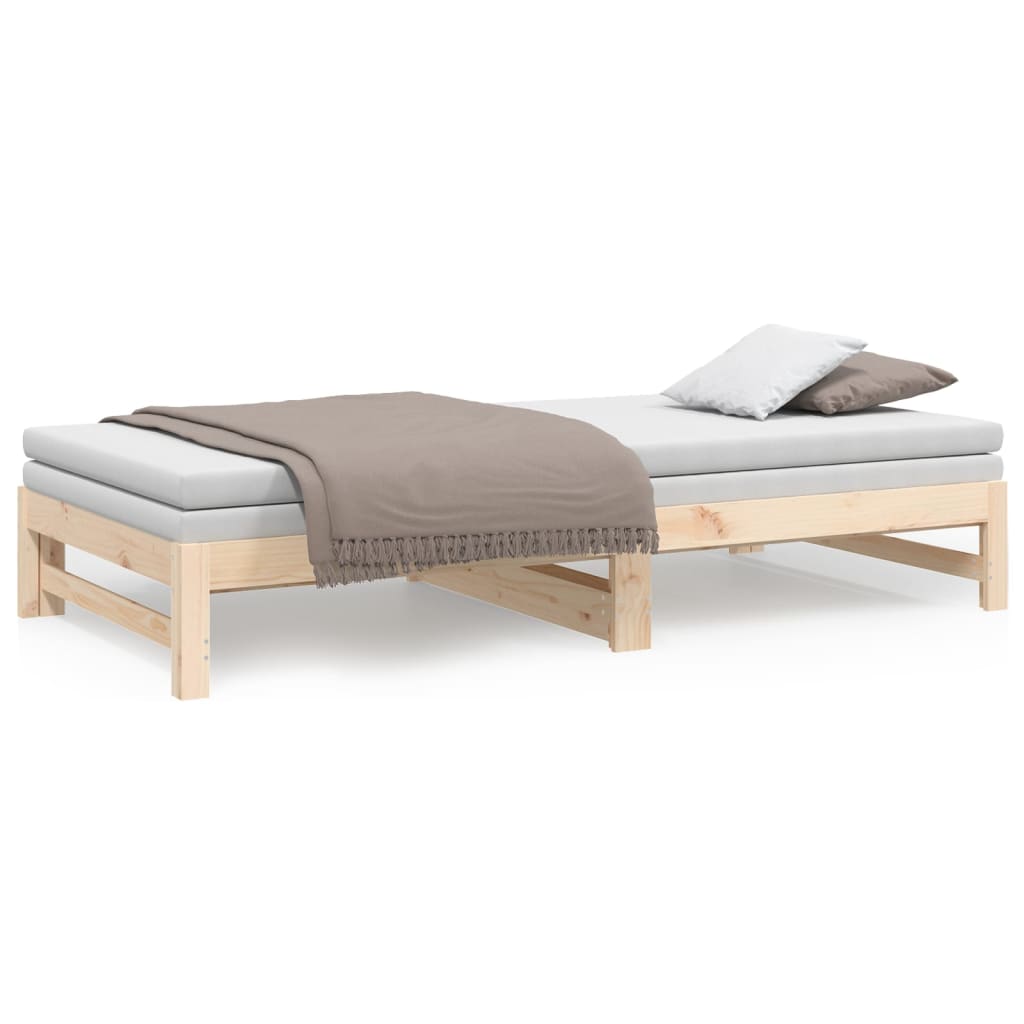 Pull-out Day Bed 2x(90x200) cm Solid Wood Pine