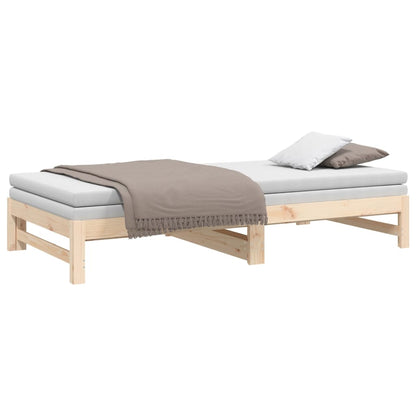 Pull-out Day Bed 2x(90x200) cm Solid Wood Pine