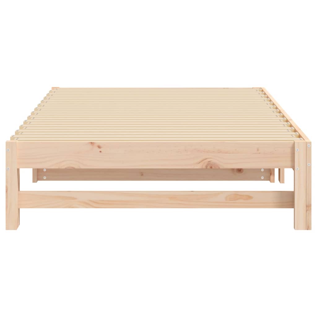 Pull-out Day Bed 2x(90x200) cm Solid Wood Pine