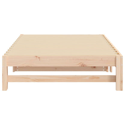 Pull-out Day Bed 2x(90x200) cm Solid Wood Pine