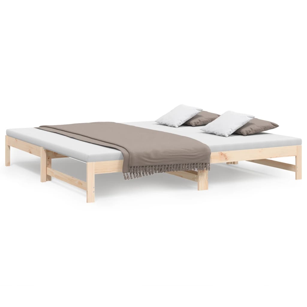 Pull-out Day Bed 2x(80x200) cm Solid Wood Pine