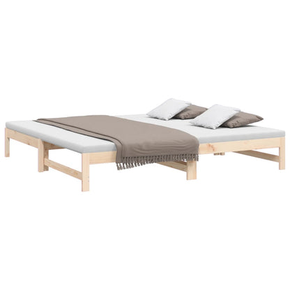 Pull-out Day Bed 2x(80x200) cm Solid Wood Pine