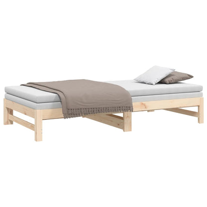 Pull-out Day Bed 2x(80x200) cm Solid Wood Pine