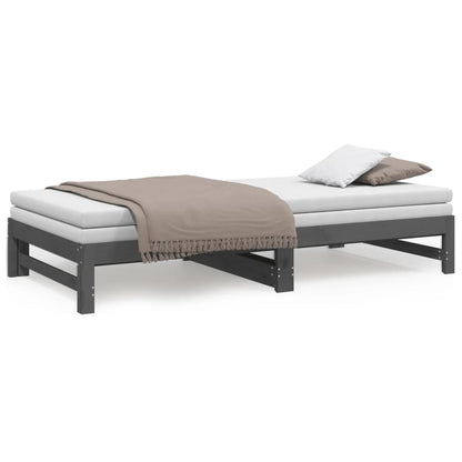 Pull-out Day Bed without Mattress Grey 2x(80x200) cm