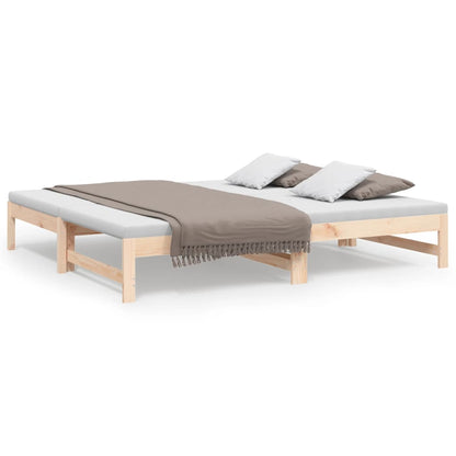 Pull-out Day Bed without Mattress 2x(90x190) cm Solid Wood Pine