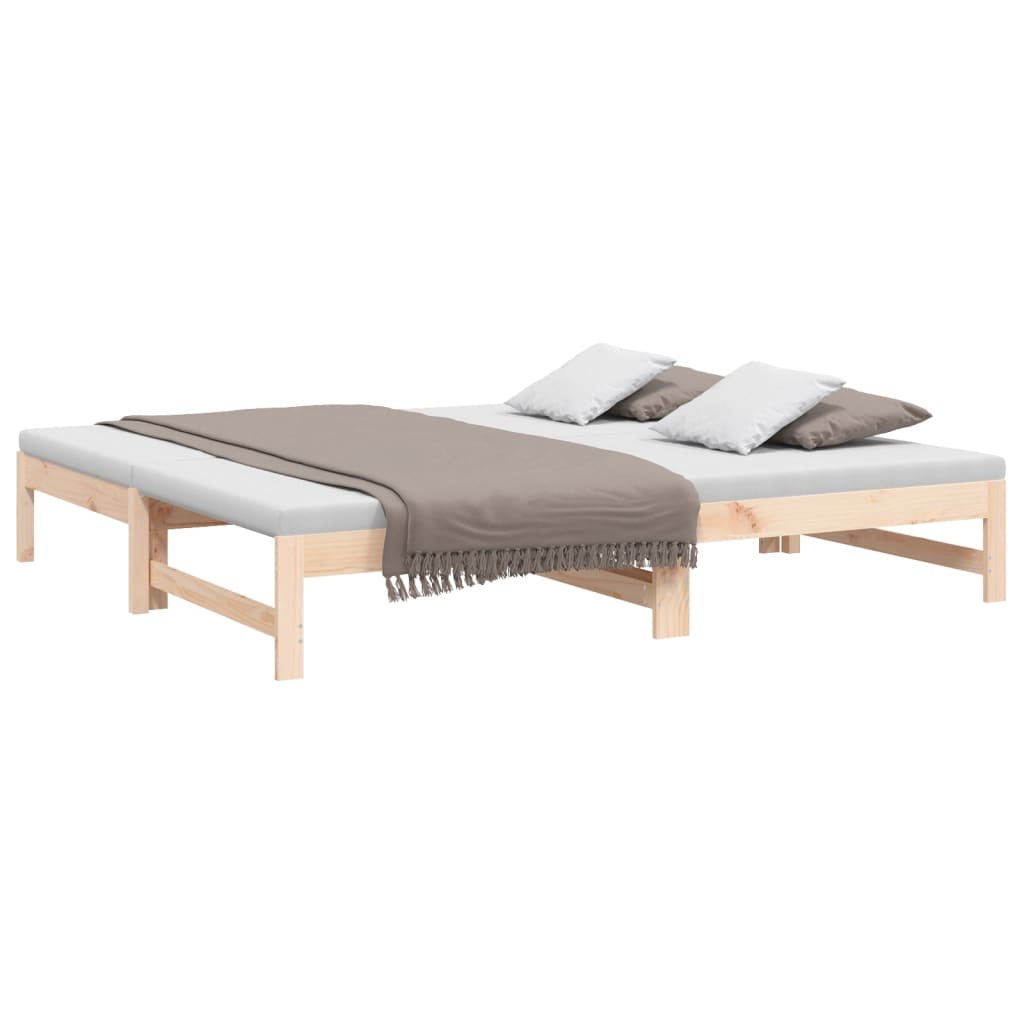 Pull-out Day Bed without Mattress 2x(90x190) cm Solid Wood Pine