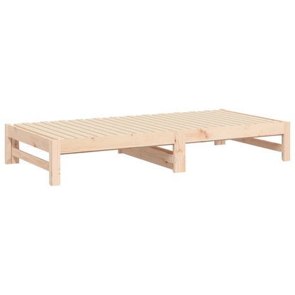 Pull-out Day Bed without Mattress 2x(90x190) cm Solid Wood Pine