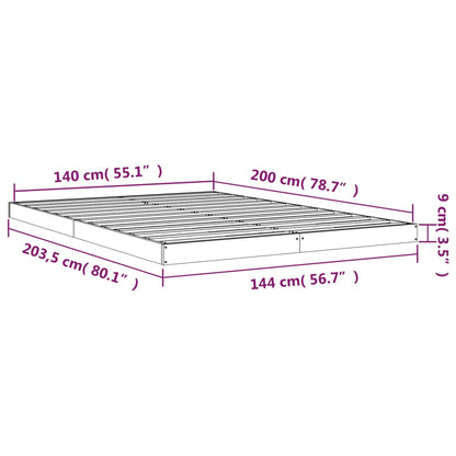 Bed Frame 140x200 cm Solid Wood Pine