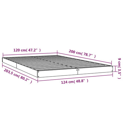 Bed Frame 120x200 cm Solid Wood Pine