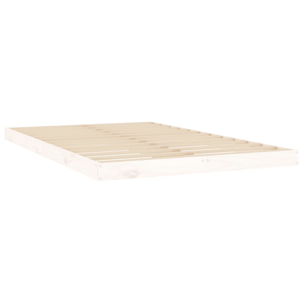 Bed Frame White 120x200 cm Solid Wood Pine