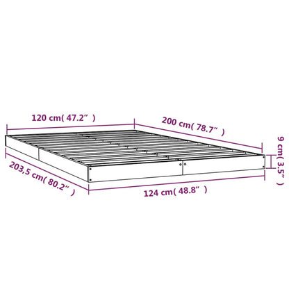 Bed Frame White 120x200 cm Solid Wood Pine