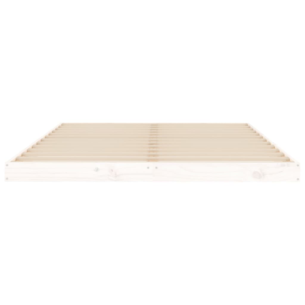 Bed Frame White 135x190 cm Double Wood Pine