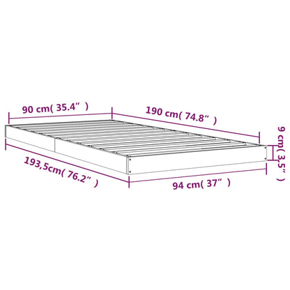 Bed Frame without Mattress 90x190 cm Single Single Solid Wood Pine