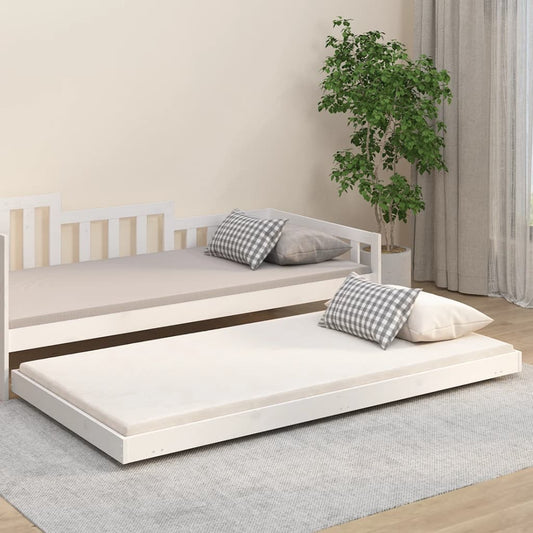 Bed Frame White 90x200 cm Solid Wood Pine