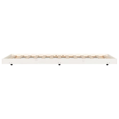 Bed Frame White 75x190 cm Small Single Solid Wood Pine