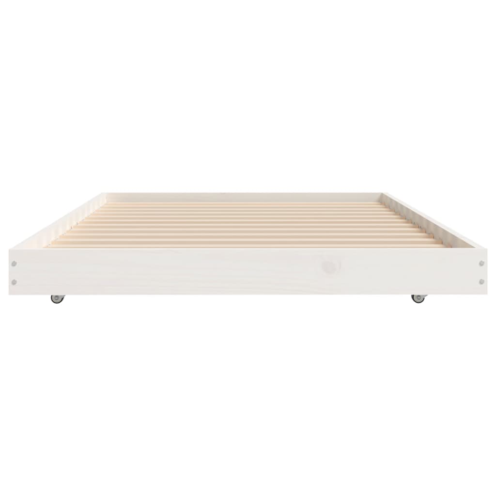 Bed Frame White 75x190 cm Small Single Solid Wood Pine