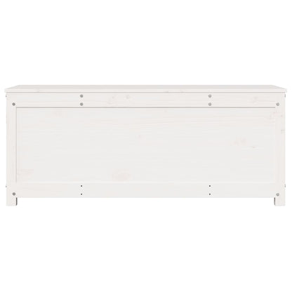 Storage Box White 110x50x45.5 cm Solid Wood Pine