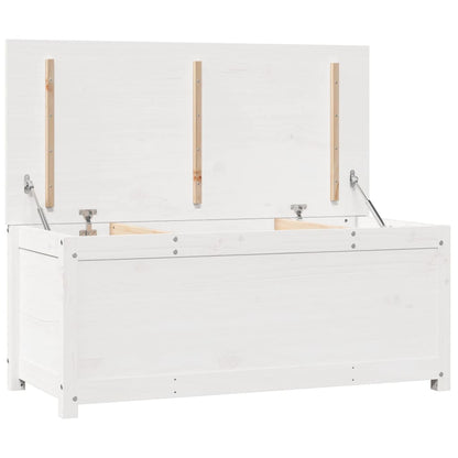 Storage Box White 110x50x45.5 cm Solid Wood Pine