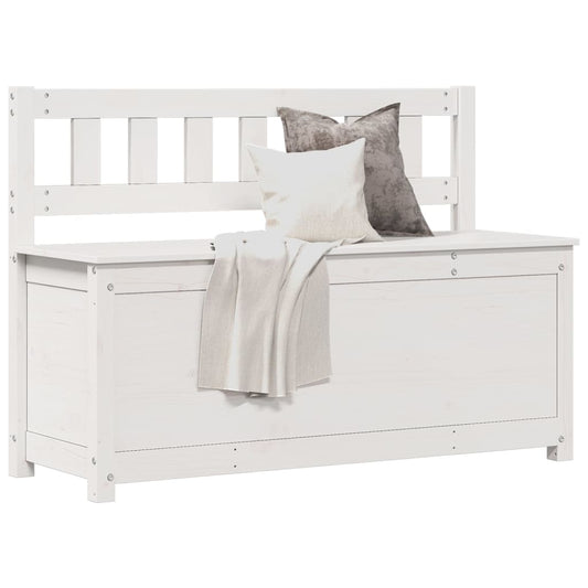 Bench White 110x41x76.5 cm Solid Wood Pine