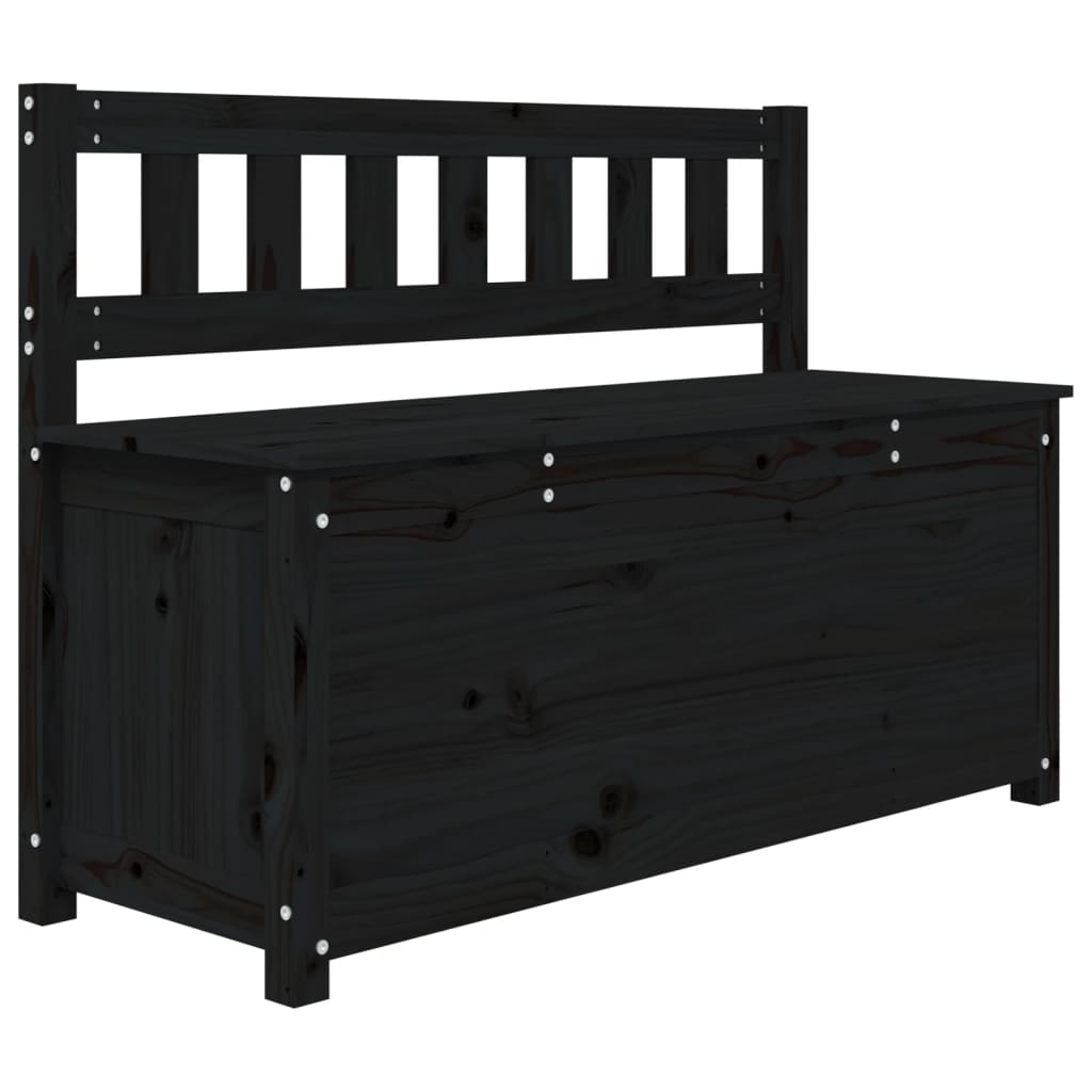 Bench Black 110x41x76.5 cm Solid Wood Pine