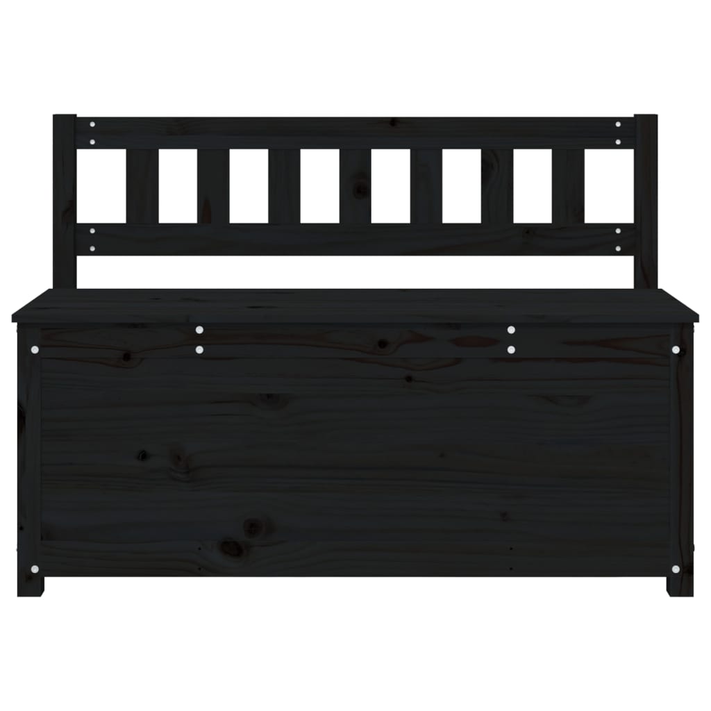 Bench Black 110x41x76.5 cm Solid Wood Pine