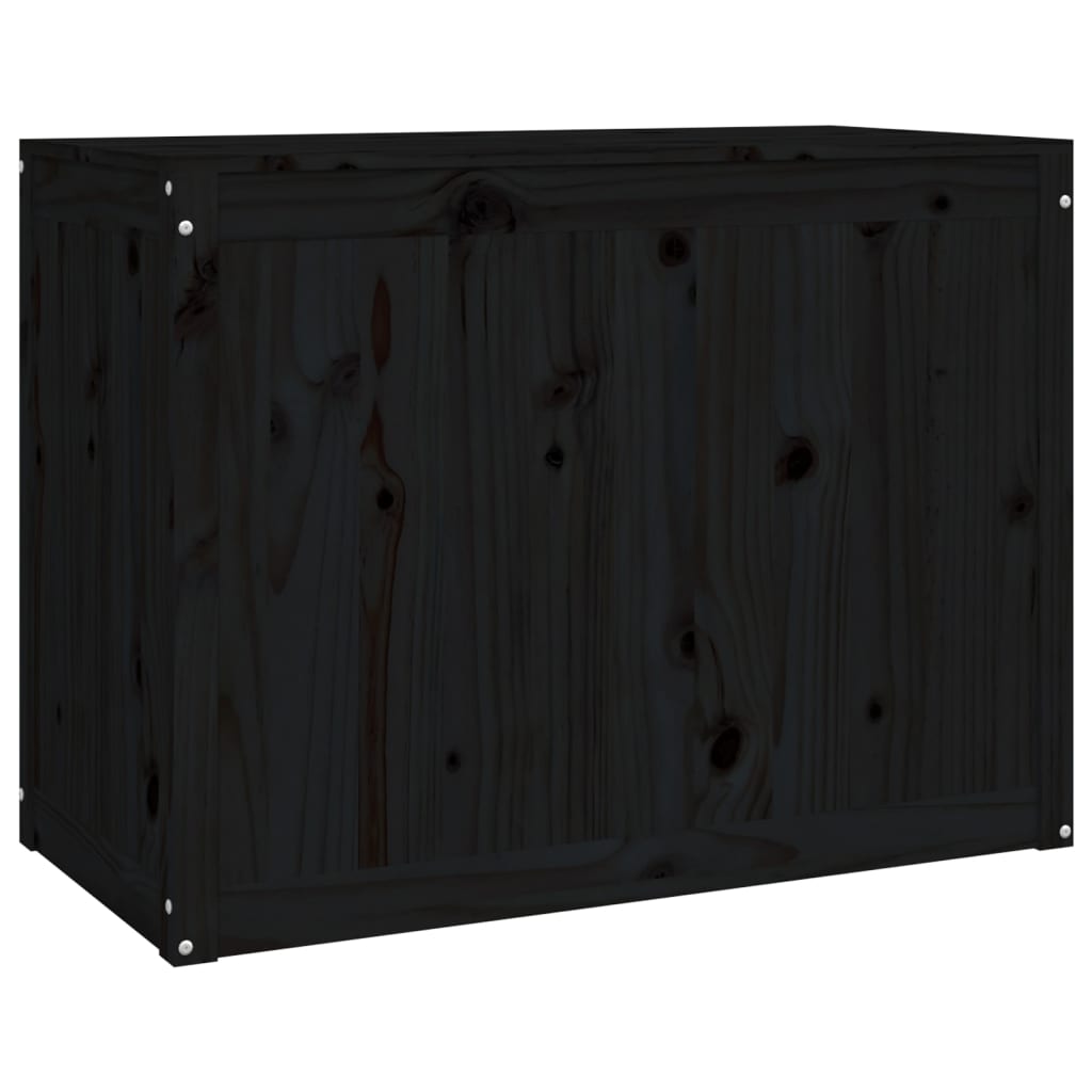 Laundry Box Black 88.5x44x66 cm Solid Wood Pine