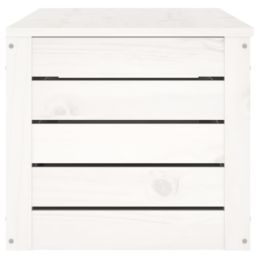 Storage Box White 109x36.5x33 cm Solid Wood Pine