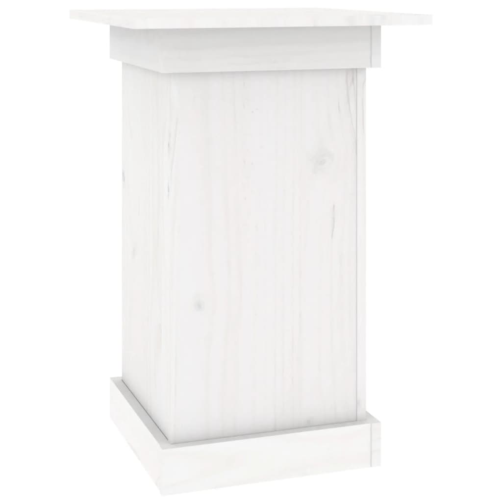 Flower Stand White 40x40x60 cm Solid Wood Pine