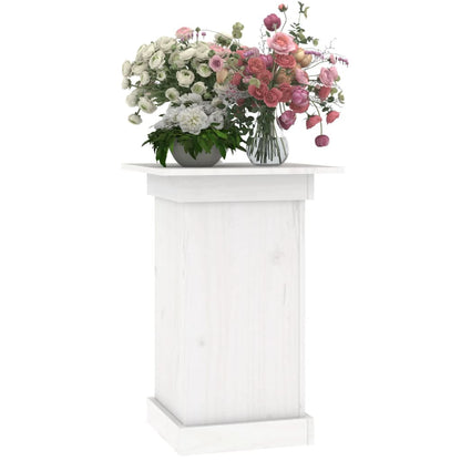 Flower Stand White 40x40x60 cm Solid Wood Pine