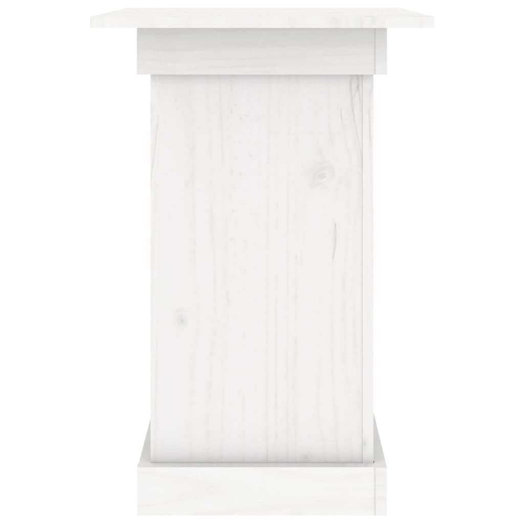 Flower Stand White 40x40x60 cm Solid Wood Pine