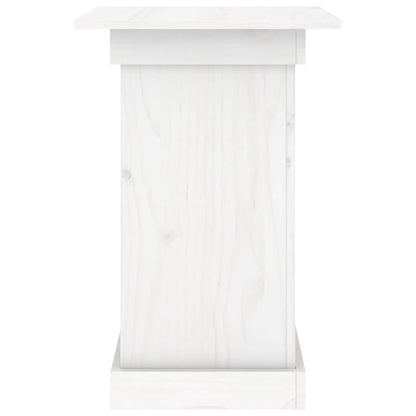 Flower Stand White 40x40x60 cm Solid Wood Pine