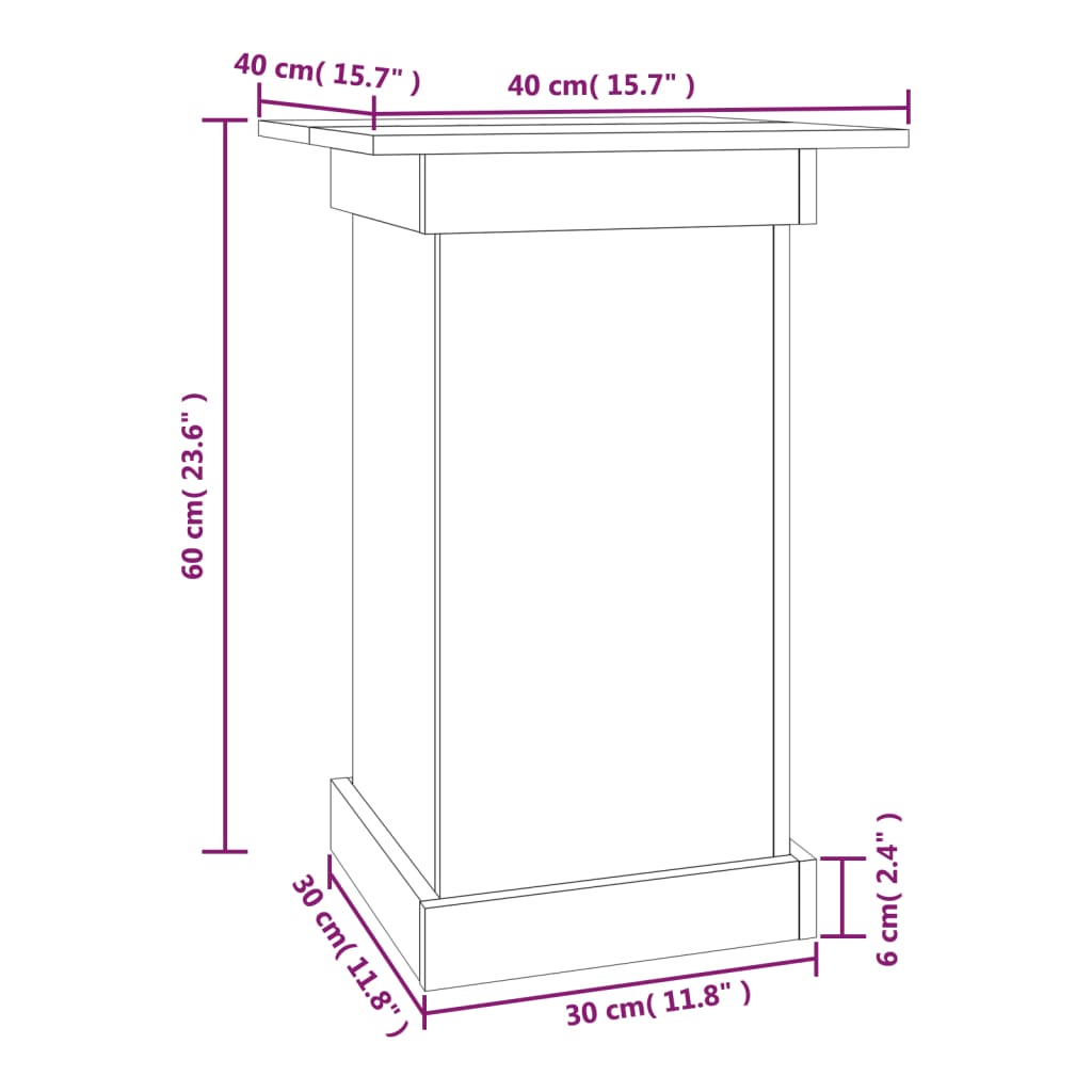 Flower Stand White 40x40x60 cm Solid Wood Pine