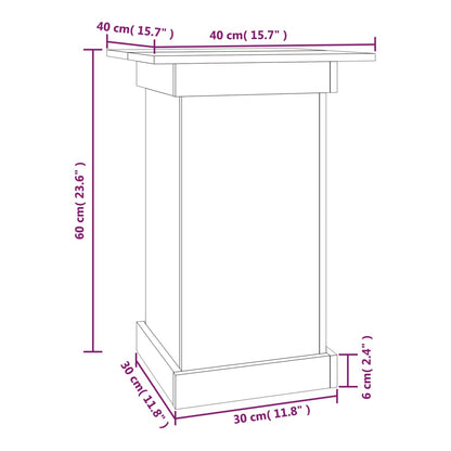 Flower Stand White 40x40x60 cm Solid Wood Pine