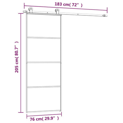 Sliding Door with Hardware Set 76x205 cm ESG Glass&Aluminium