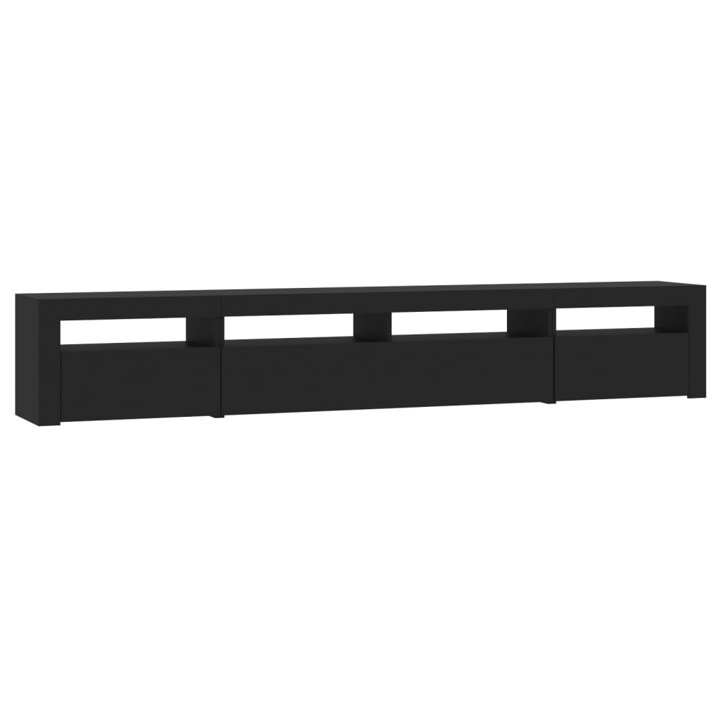 TV Cabinet with LED Lights Black 240x35x40 cm