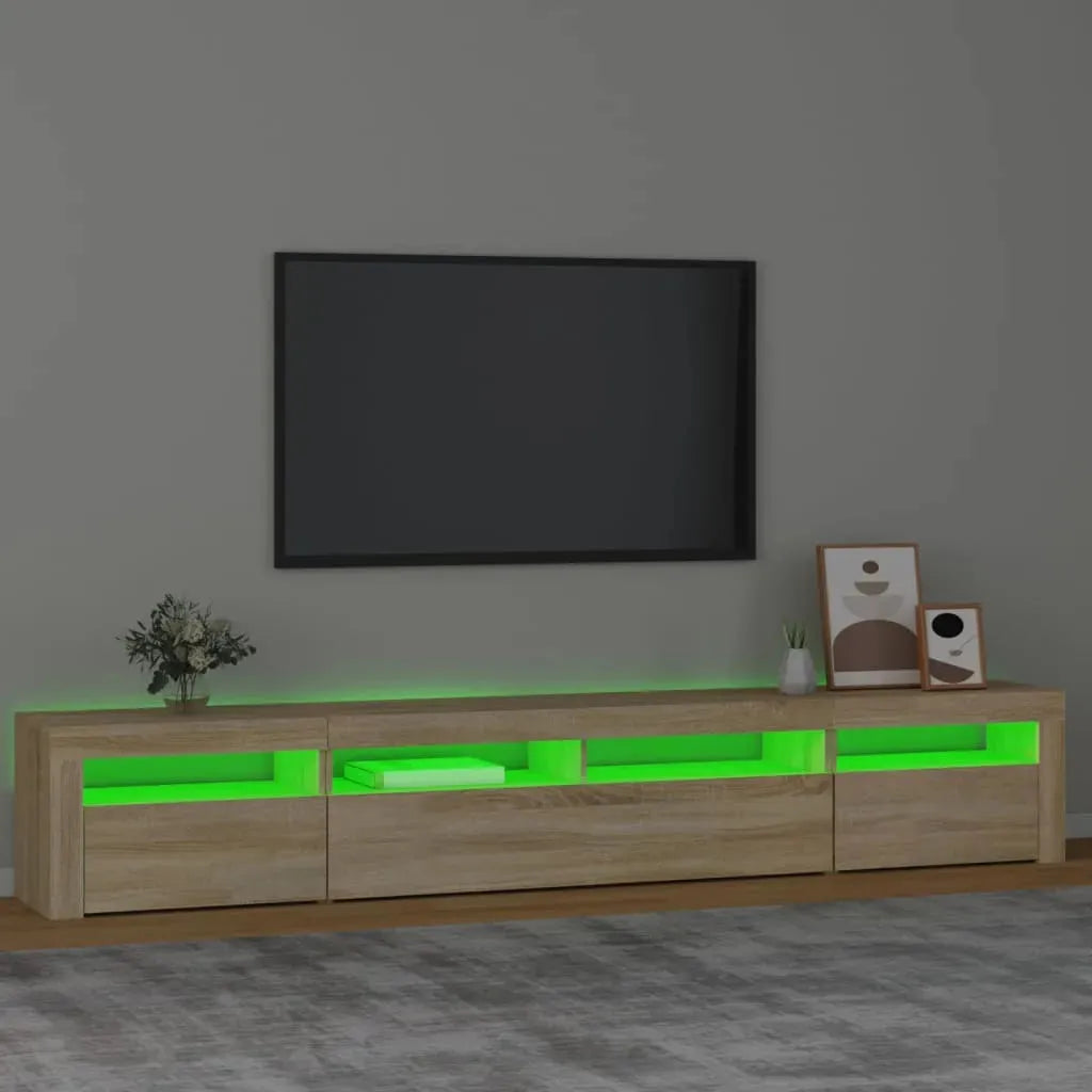 TV Cabinet with LED Lights Sonoma Oak 240x35x40 cm